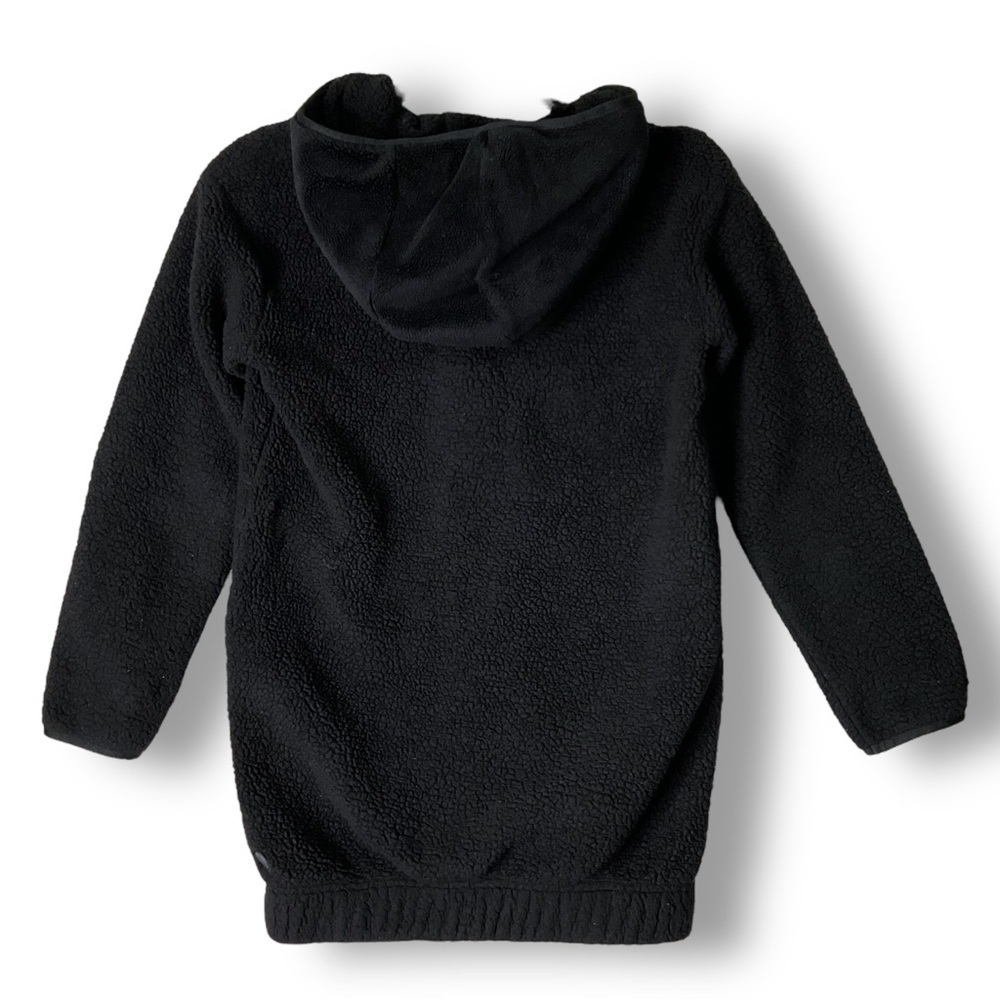 Athleta Girl Jacket Sz L So Toasty Tugga Long Sherpa Hooded Athletic Black - Picture 8 of 14